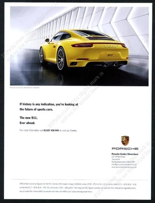 2016 Porsche 911 Carrera 4S Racing Yellow car photo vintage print ad - Image 1 of 4