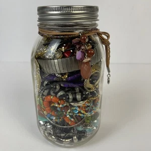 Mystery Jewelry Jar Bracelets Necklaces Earrings Gold & Silver Tone Costume Etc - Picture 1 of 12