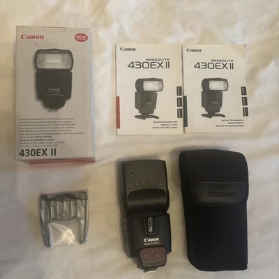 CANON 430EX II Speedlite Camera Flash - VGC - Complete Boxed w/ Case & Stand - Image 1 of 4