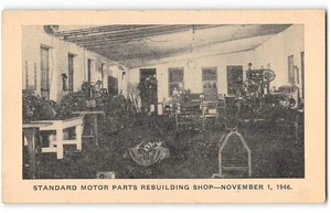 Vintage Postcard Standard Motor Parts Shop Car Garage Brookville, Indiana 1948 - Picture 1 of 2