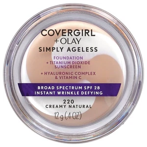 Olay Simply Ageless, Foundation, SPF 28, 220 Creamy Natural, 0.4 oz (12 g) - Picture 1 of 6