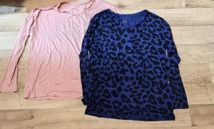 2x Damen Langarmshirt Shirt Esmara Größe S Viskose Blau Rosa - Bild 1 von 5
