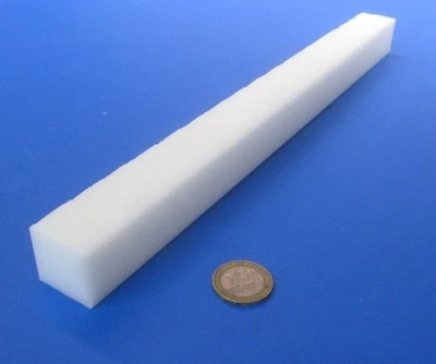Delrin Acetal Square Bar 1.00" Thick x 1.00" Wide x 12" Long White - Image 1 of 4