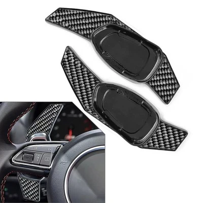 Black Steering Wheel Shift Paddle Extension For Audi S3 S5 S6 RS3 RS4 RS6 RS7 - Image 1 of 4