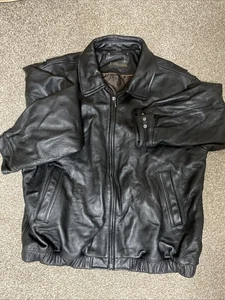 St John’s Bay XXL Mens Black Zip Up Leather Jacket - Picture 1 of 11