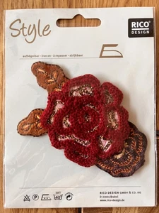 Bügelbild Applikation Aufnäher Patch - Rose mit Blättern  - Bild 1 von 3