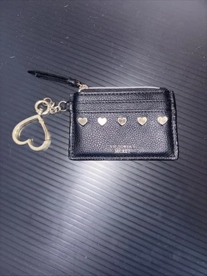 Monedero Victoria's Secret Corazón Negro-Llavero-Tarjeta Portatarjetas Bolsa 4.5x3 Foto 1 de 3