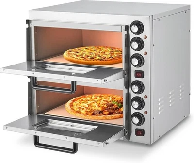 Horno de pizza eléctrico encimera 16" doble cubierta comercial máquina de pizza 110 V 3600 W Foto 1 de 4
