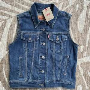 NWT Levi's Original Trucker Jacket Women's Size Small Denim Jean Vest NEW - Picture 1 of 8