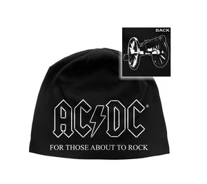 AC/DC Beanie Hat Cap For Those About To Rock Logo Official New Black One Size - Picture 1 of 1