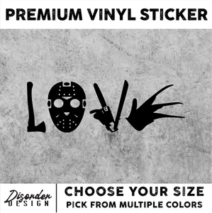 LOVE HORROR ICONS [VINYL STICKER]-for WINDOW-LAPTOP-FOLDER-YOU PICK COLOR/SIZE - Picture 1 of 6