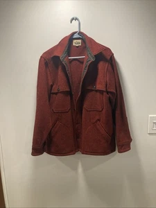 Woolrich Herringbone Shacket, Pockets, 1960’s Button Up, Wool USA, Size 16, Med - Picture 1 of 7