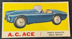 Topps Sports Cars 1961 #8 A. C. Ace Sports Roadster Gran Bretaña excelente estado - Imagen 1 de 2
