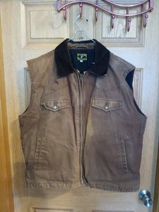 Mens Wyoming Traders Bronco Canvas Corduroy Collar Western Cowboy Vest XXL - Picture 1 of 6