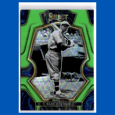 Tarjeta Babe Herman/75 #107 2023 Panini Select verde neón Prizm Brooklyn Robins Foto 1 de 4