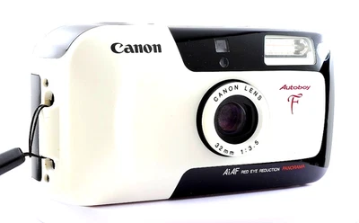 [ALL WORKS, NEAR MINT] Canon Autoboy F Panda Color Point & Shoot Film Camera JP - Image 1 of 4
