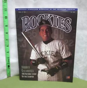 COLORADO ROCKIES baseball program 1994 scorecard magazine Andres Galarraga - Picture 1 of 5