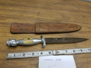 Vintage Straight Blade Knife Dagger Sheath Figure Fighting Bowie Mexico Military - Picture 1 of 10