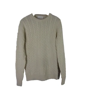 Urban Research Doors Womens 38 Ivory Long Sleeve Cable Wool Pullover Sweater L - Picture 1 of 4
