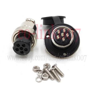 DF19 GX20 Bulkhead 6 Hole Aviation Female Plug & male Socket Circular Connector - Image 1 of 4