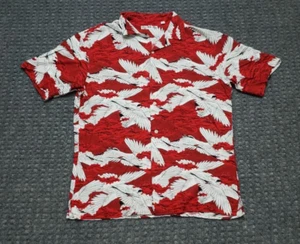 UNIQLO Hawaiian Shirt 100% Rayon Japanese Cranes - Picture 1 of 16