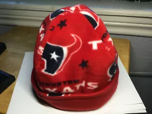 REVERSIBLE FLEECE NFL TEXAN HANDMADE ADULT BEANIE - Picture 1 of 4