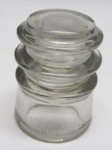 VINTAGE GLASS INSULATOR WHITALL TATUM CO. NO. 3 CLEAR 20-47 A - Picture 1 of 11