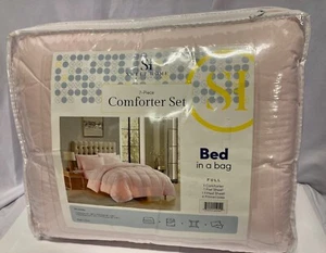 Juego de edredón alternativo de plumón Sweet Home de 7 piezas, rosa pálido, completo - NUEVO - Imagen 1 de 7