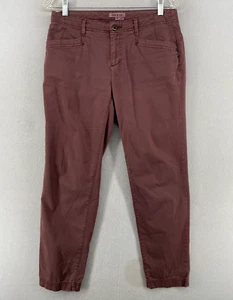 ORVIS Pants Womens 4 Twill Chino Tapered Ankle Stretch Cotton Maroon - Picture 1 of 12