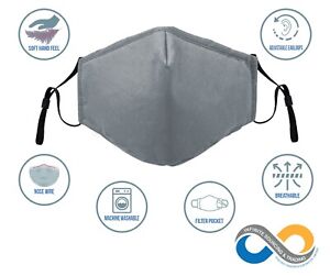 Face Mask with Nose Wire with filter Pocket, Adjustable Face Mask, Cotton Mask