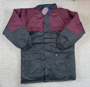 Dickies Jacket Coat Brand New Grey Burgundy Vintage Norwood Size XL 2xl - Picture 1 of 7