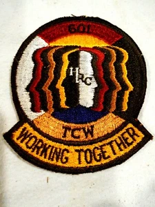 Original USAF Patch 601 HRC TCW Working Together Embroidered 3 1/2" - Foto 1 di 1