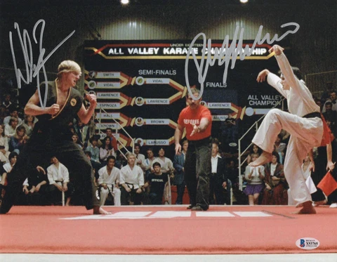 RALPH MACCHIO WILLIAM ZABKA SIGNED THE KARATE KID 11X14 PHOTO AUTO BECKETT 7 Cover