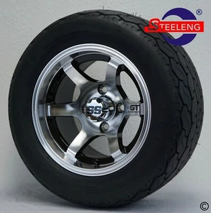 GOLF CART 12" MACHINED 'GT' WHEELS/RIMS and 20"x10"-12" GECKO TURF/STREET TIRES - Picture 1 of 5