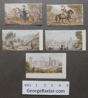 FIVE Miniature Needle box Prints Baxter  1850 inc Prince Albert & Queen Victoria - Image 1 of 4