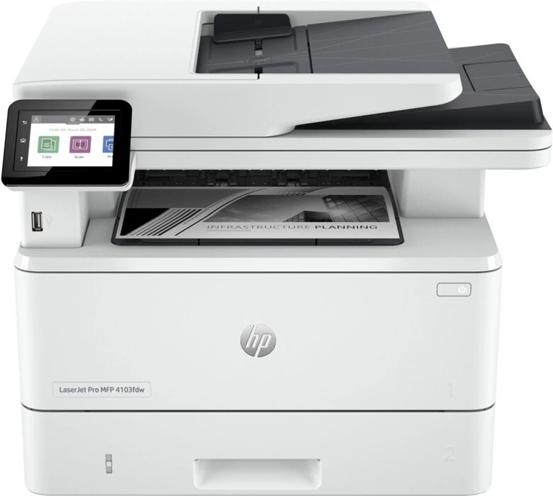 HP LaserJet Pro MFP-4103fdw Wireless, fax, Mono, Wolf Pro Security Edition 42ppm - Image 1 of 1