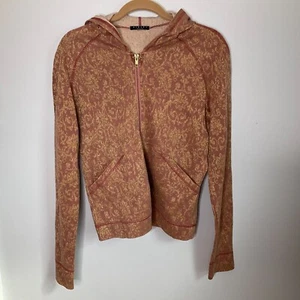 Sisley Womens Large Pink Gold Threading Design Full Zip Jacket Italy - Picture 1 of 7
