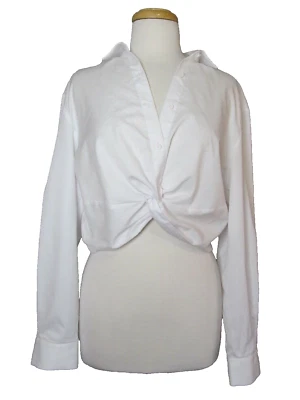 Blusa blanca manga larga DION LEE “TWIST PLACKET” para mujer talla 8 nueva sin etiquetas Foto 1 de 4