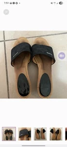 Coach Open Toe Wedge Sandals Size 11M, black with a three and a half inch Black - Picture 1 of 5