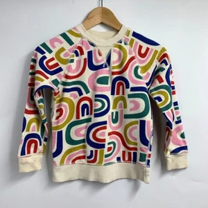 Hannah Anderson Girls Rainbow Cotton French Terry Crew Neck Sweatshirt Size 6-7 - Picture 1 of 13
