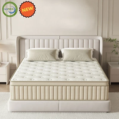 12" Colchones KING Size De Espuma 12 Pulgadas Memory Foam Bed Hybrid Mattress - Image 1 of 4