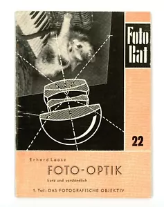W. Knapp libro de fotos DER FOTORAT No. 22 ÓPTICA FOTOGRÁFICA 1. Parte de fotografía. Objetivo (Y2379 - Imagen 1 de 2