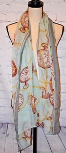 Women's Rectangle Mint/Gray/Multi Timepiece & Chain Scarf - Picture 1 of 2
