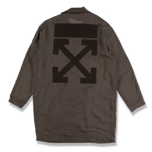 OFF WHITE Trench bianco sporco x Mr Porter marrone frecce da lavoro trincea taglia 44 (XS)