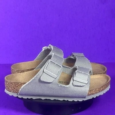 Birkenstock Arizona Vegan Textile Youth Gray Slide Sandals Shoe Size 11-NEW - Image 1 of 4