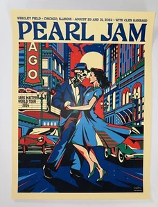 Poster Pearl Jam stampa Wrigley Field Chicago 2024 variante AP #d X/300 serigrafia - Foto 1 di 13