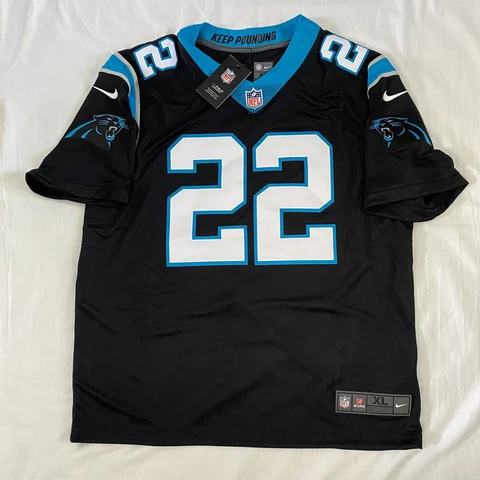 Nike Christian McCaffrey Carolina Panthers #22 Limited Black Sewn Jersey XL Cover