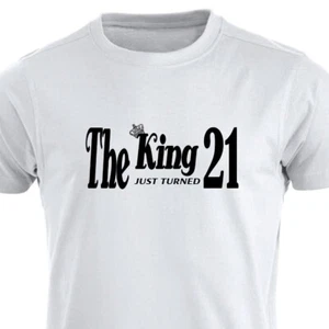 Lustiges T-Shirt King Just Turned 21 Geburtstag Geschenk für Männer 21. Geschenk UK - Bild 1 von 13