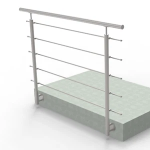 Handlauf Balkongeländer Relinggeländer Edelstahl Wandmontage gerade L1,5m H 1m - Bild 1 von 6
