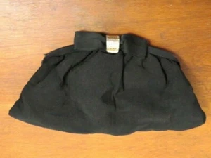 Vintage 1950s Black Clutch Purse Bow Snap Gothic Wedding Funeral Fabric Sack Bag - Picture 1 of 12